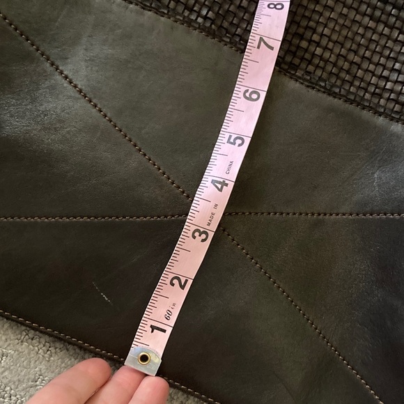 HARBOUR 2ND dark woven leather shoulder/tote bag. - Picture 13 of 14